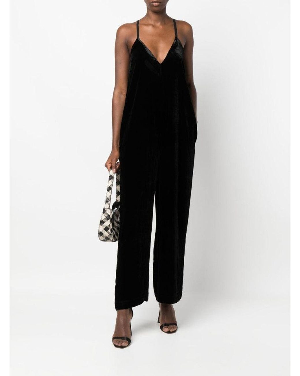 Gold Hawk Black Velvet Jumpsuit