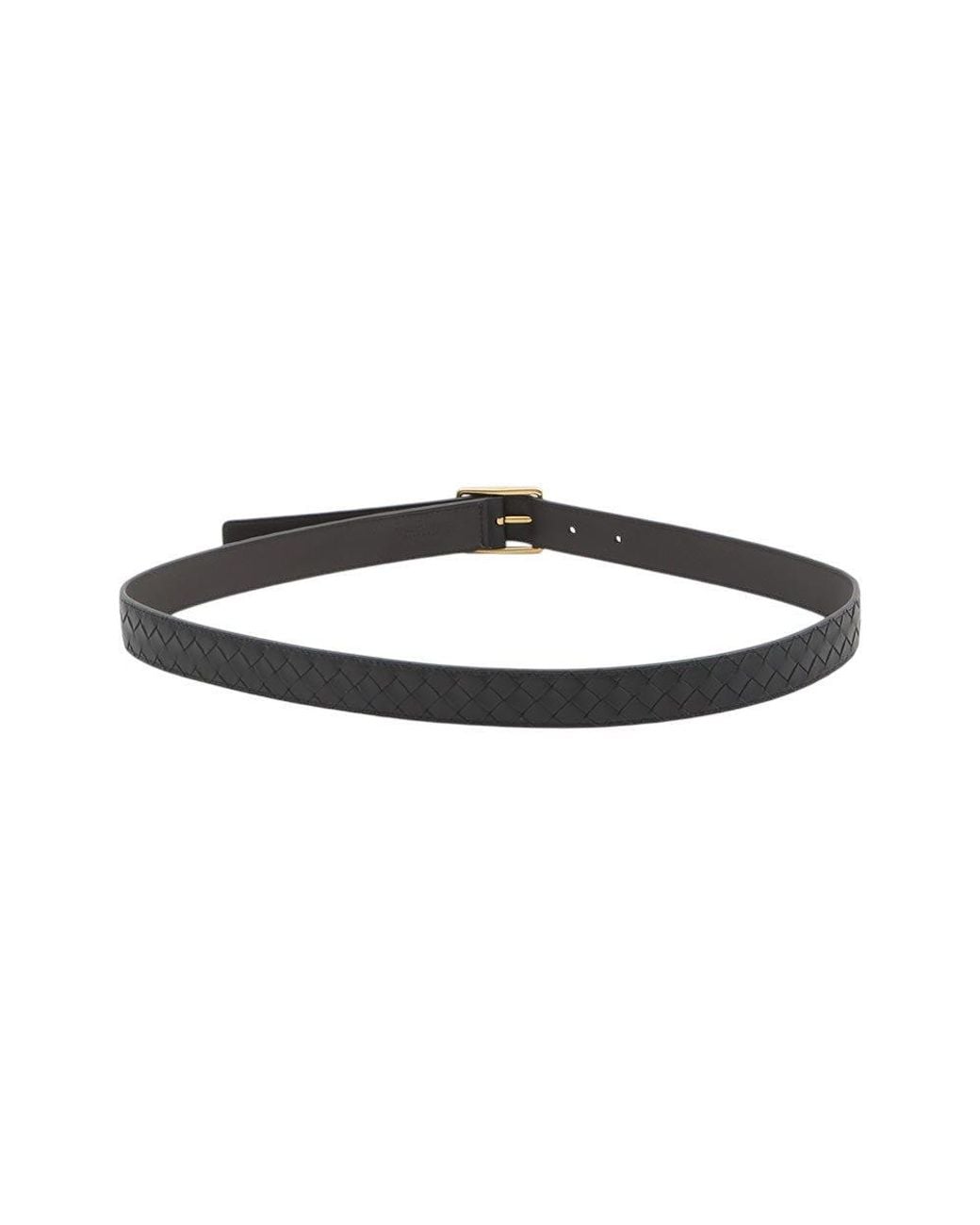 Bottega Veneta Black Intrecciato Buckle Belt