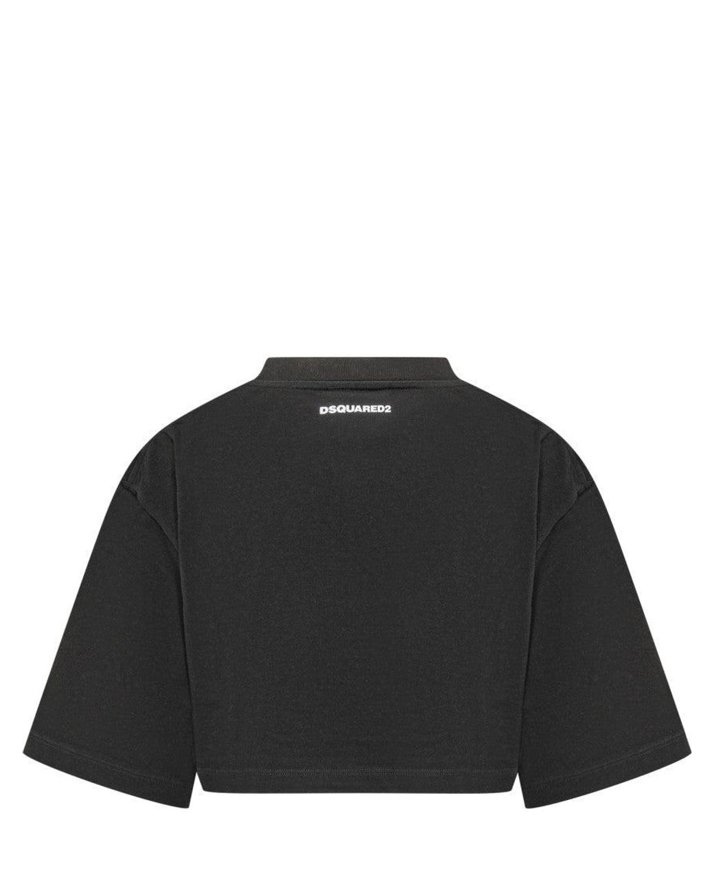 DSquared² Black Graphic Crew Neck T-Shirt