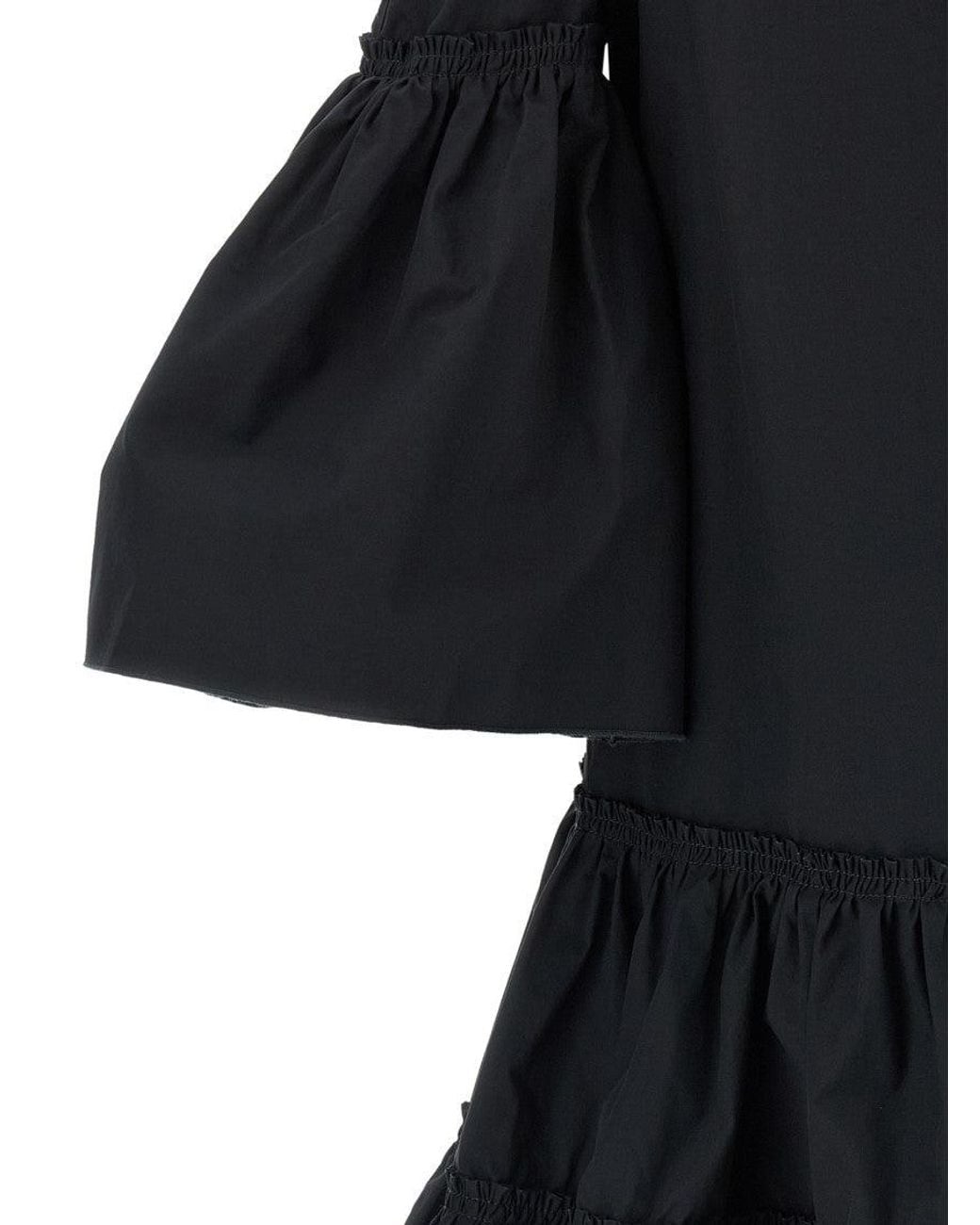 J.W. Anderson Black Crew Neck Ruffles Mini Dress