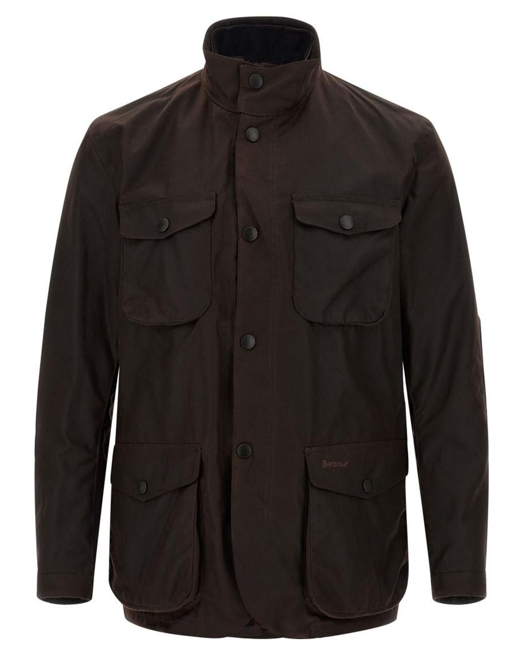 Barbour Black Solid Mock Collar Jacket for men