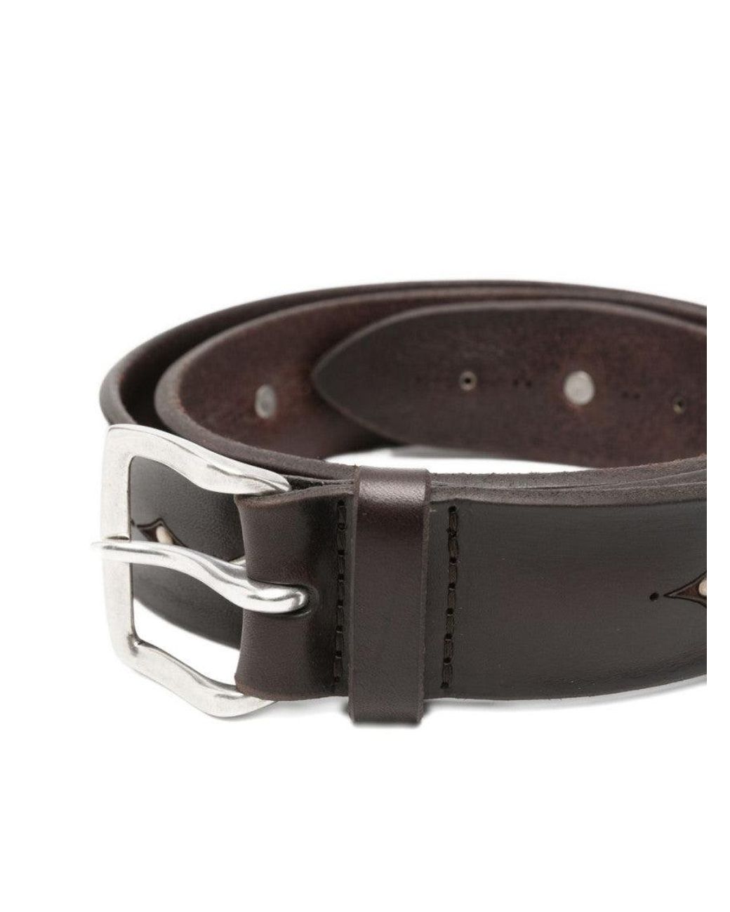 Orciani Gray Studded Buckle Belt for men