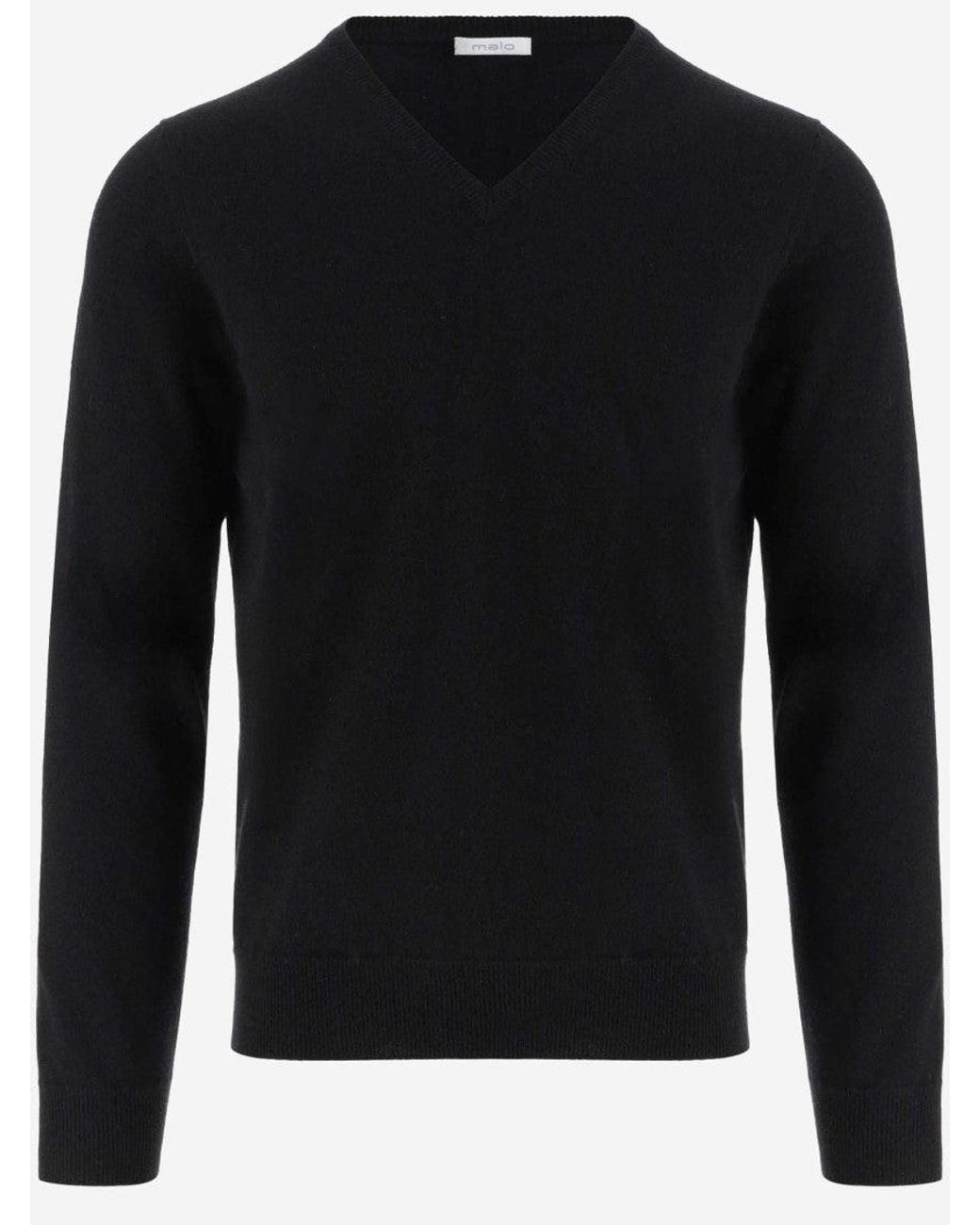 Malo Black Cashmere Sweater for men