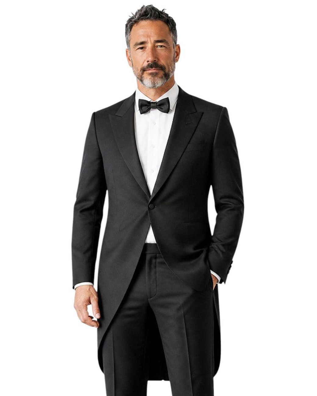 Corneliani Black Peaked Lapel Blazer for men