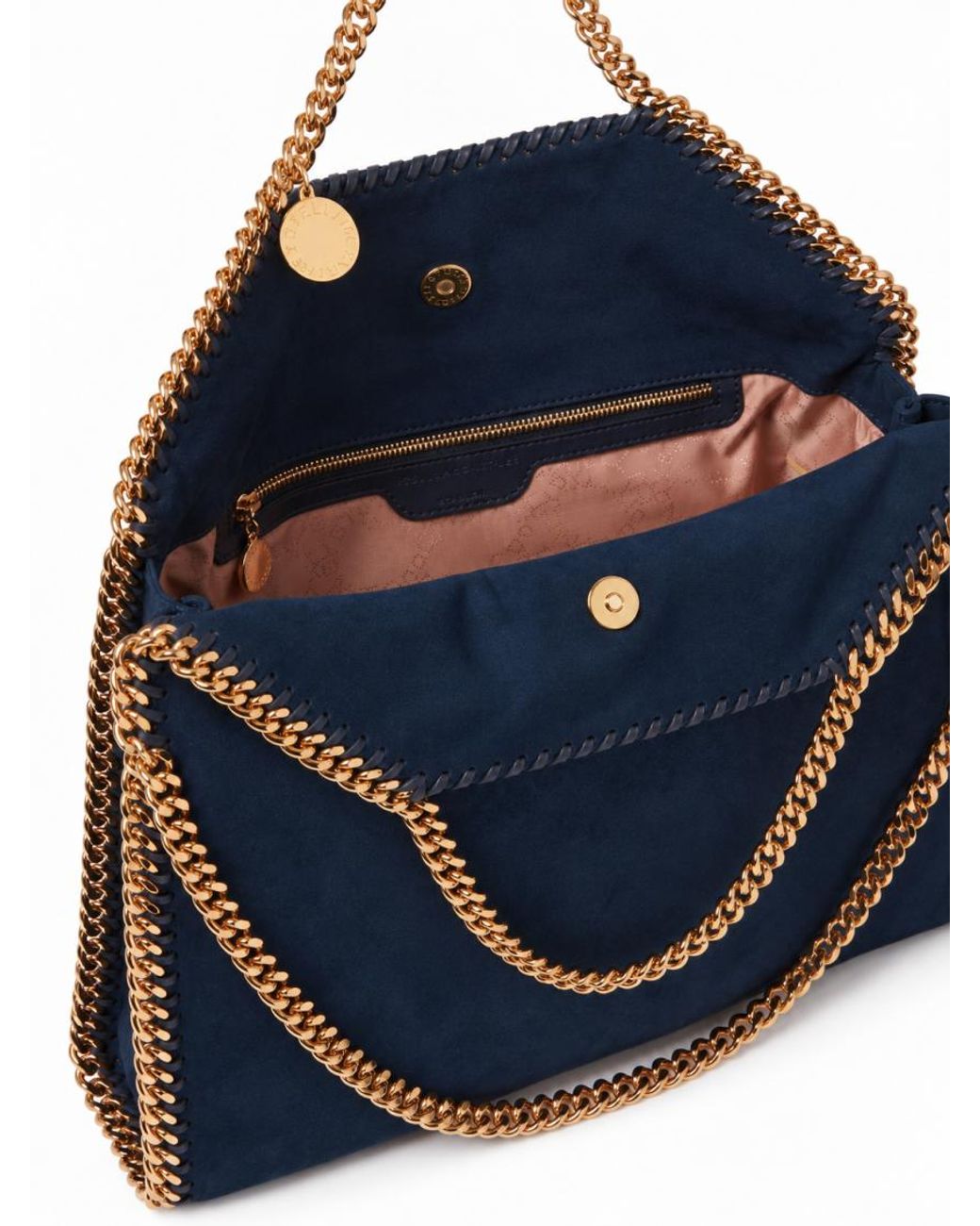 Stella McCartney Blue Falabella Fold-Over Large Tote