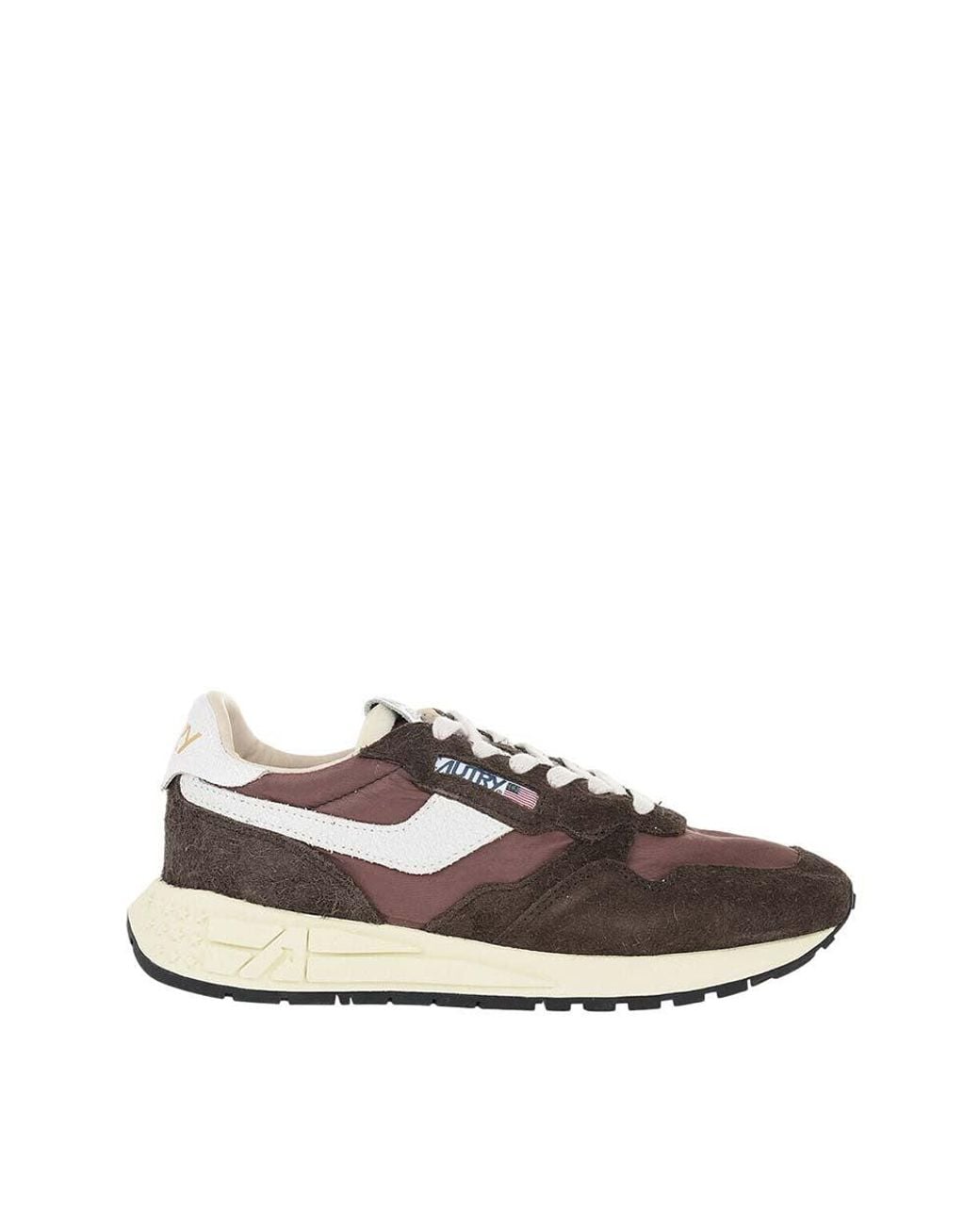 Autry Brown Low Suede Logo Sneakers