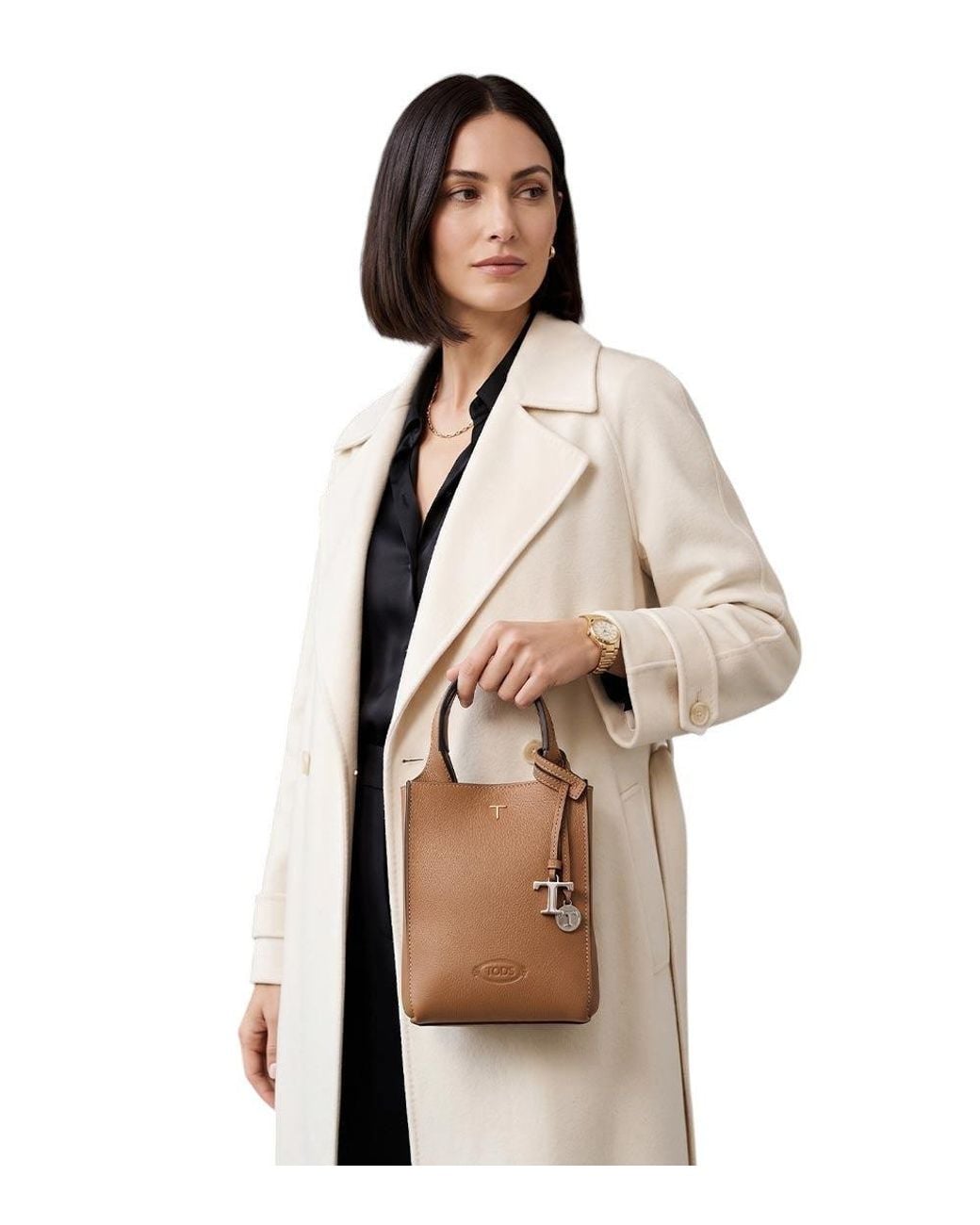Tod's Brown T Timeless Mini Tote