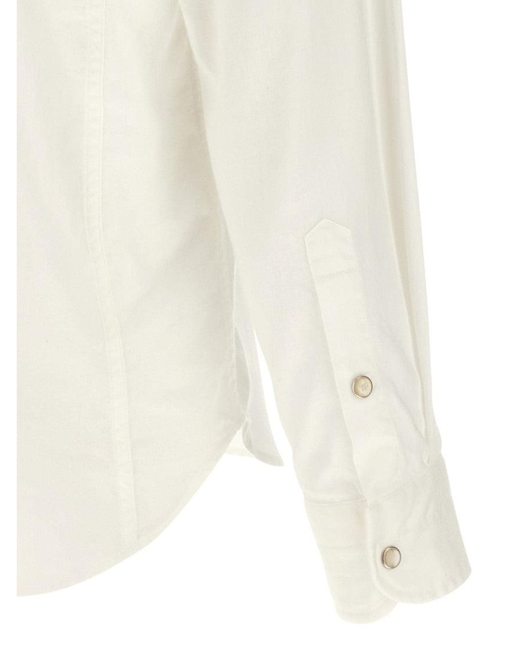 Tom Ford White Western-Style Cotton Shirt for men