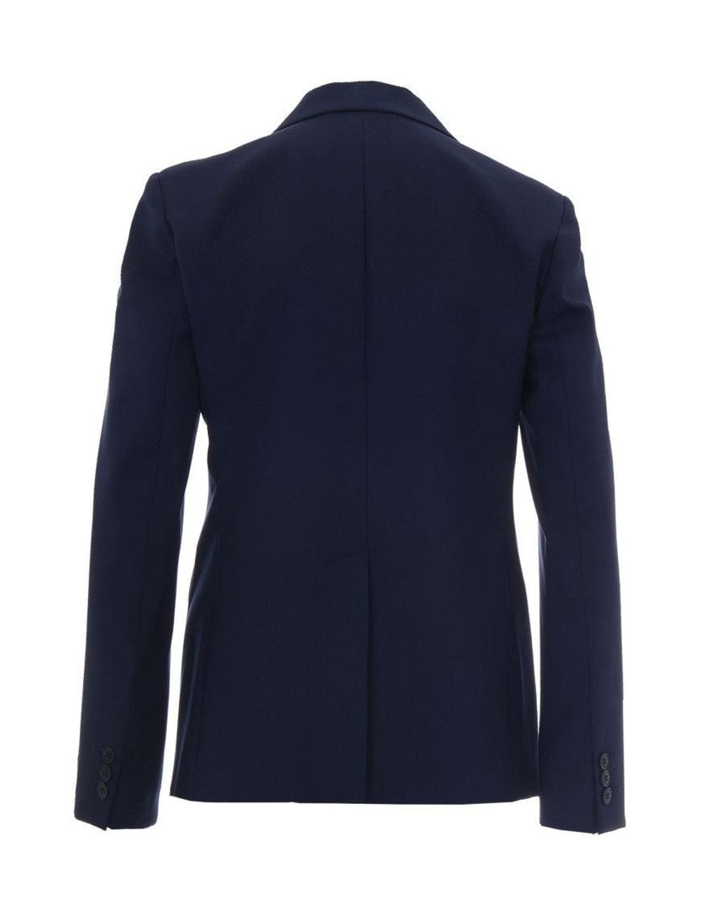 Weekend by Maxmara Blue Solid Notched Lapel Blazer