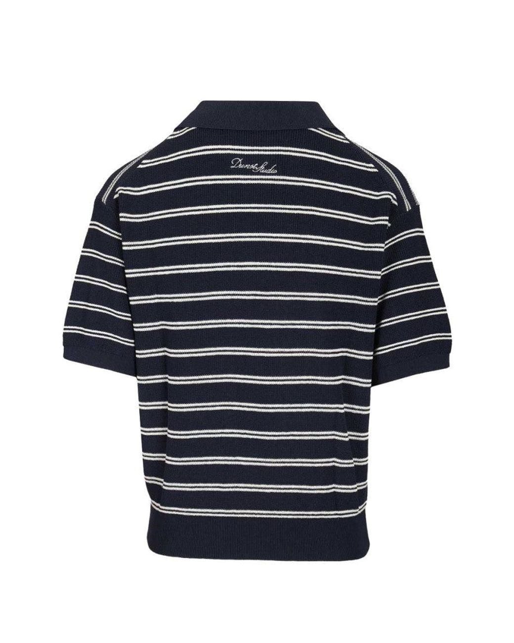 DUNST Blue Stripes Shirt Collar Polo