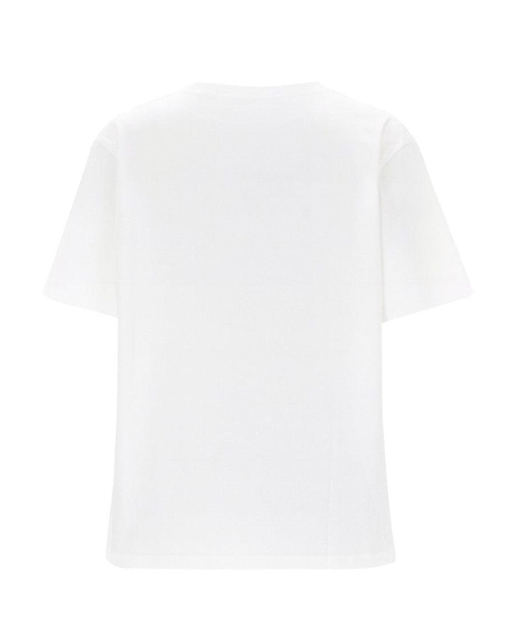 ROTATE BIRGER CHRISTENSEN White Graphic Crew Neck T-Shirt