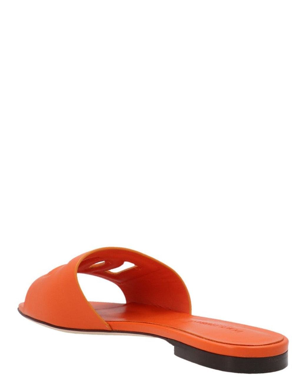 Dolce & Gabbana Orange Logo Sandals