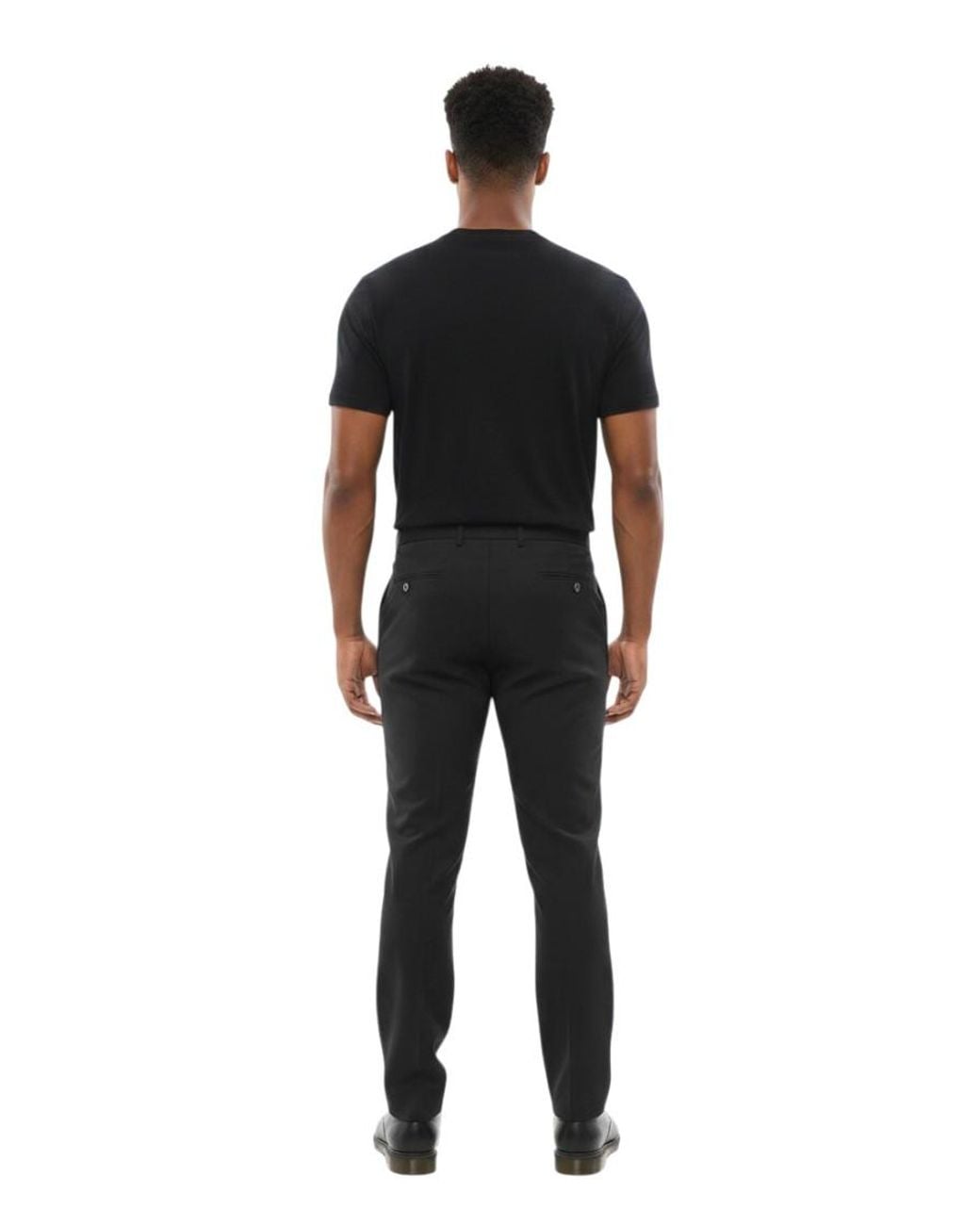 Corneliani Black Flat Front Pants for men