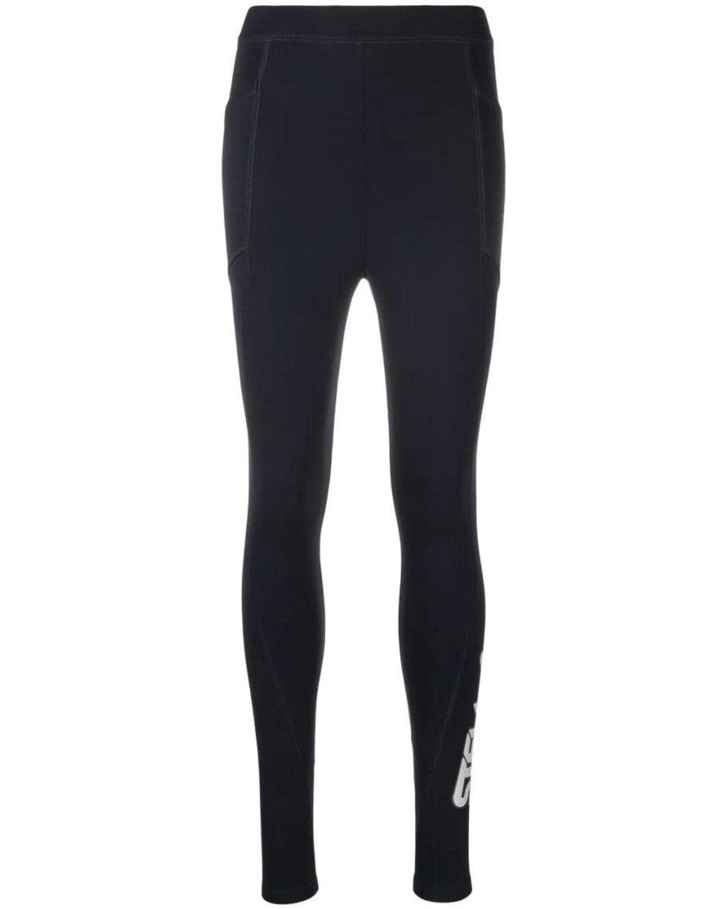 Stella McCartney Blue Dark Logo Print Scuba Leggings