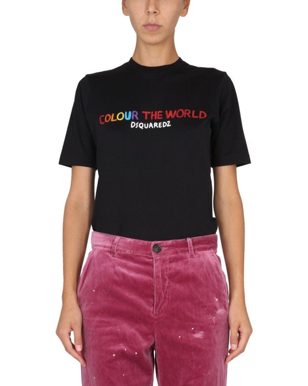 DSquared² Black Graphic Crew Neck T-Shirt