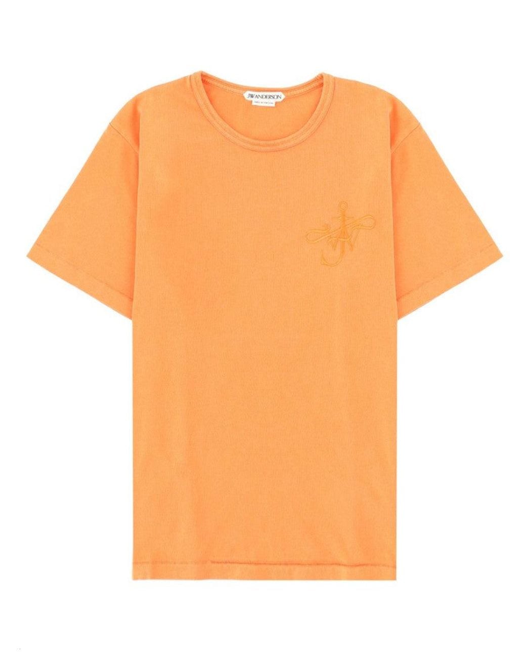 J.W. Anderson Orange Logo Crew Neck T-Shirt for men