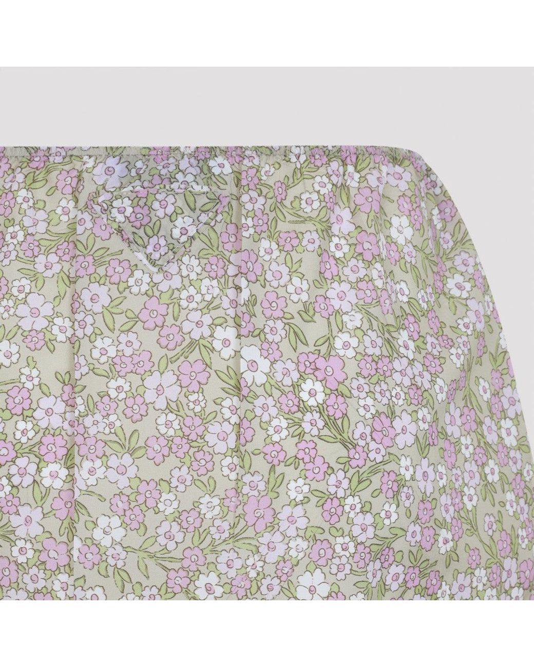 Prada Gray Floral-Printed Skirt