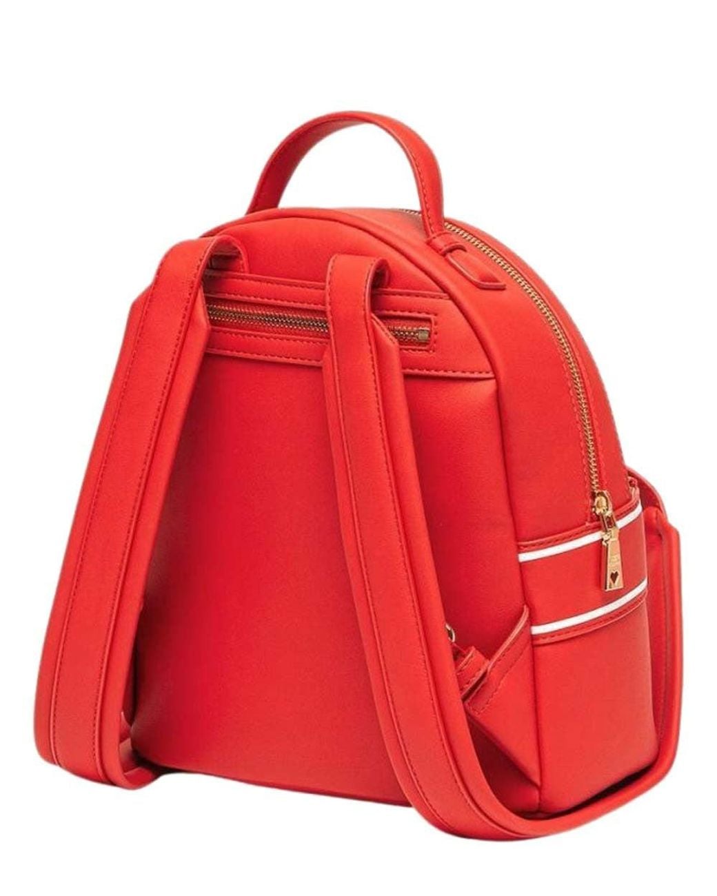 Love Moschino Red Print Logo Small Backpack