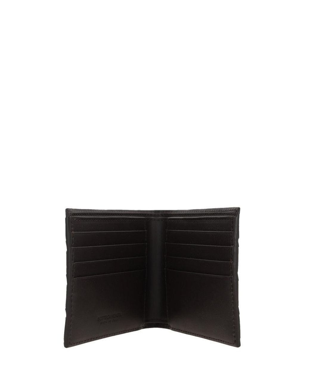 Bottega Veneta Black Textured Intrecciato Pattern Wallet for men