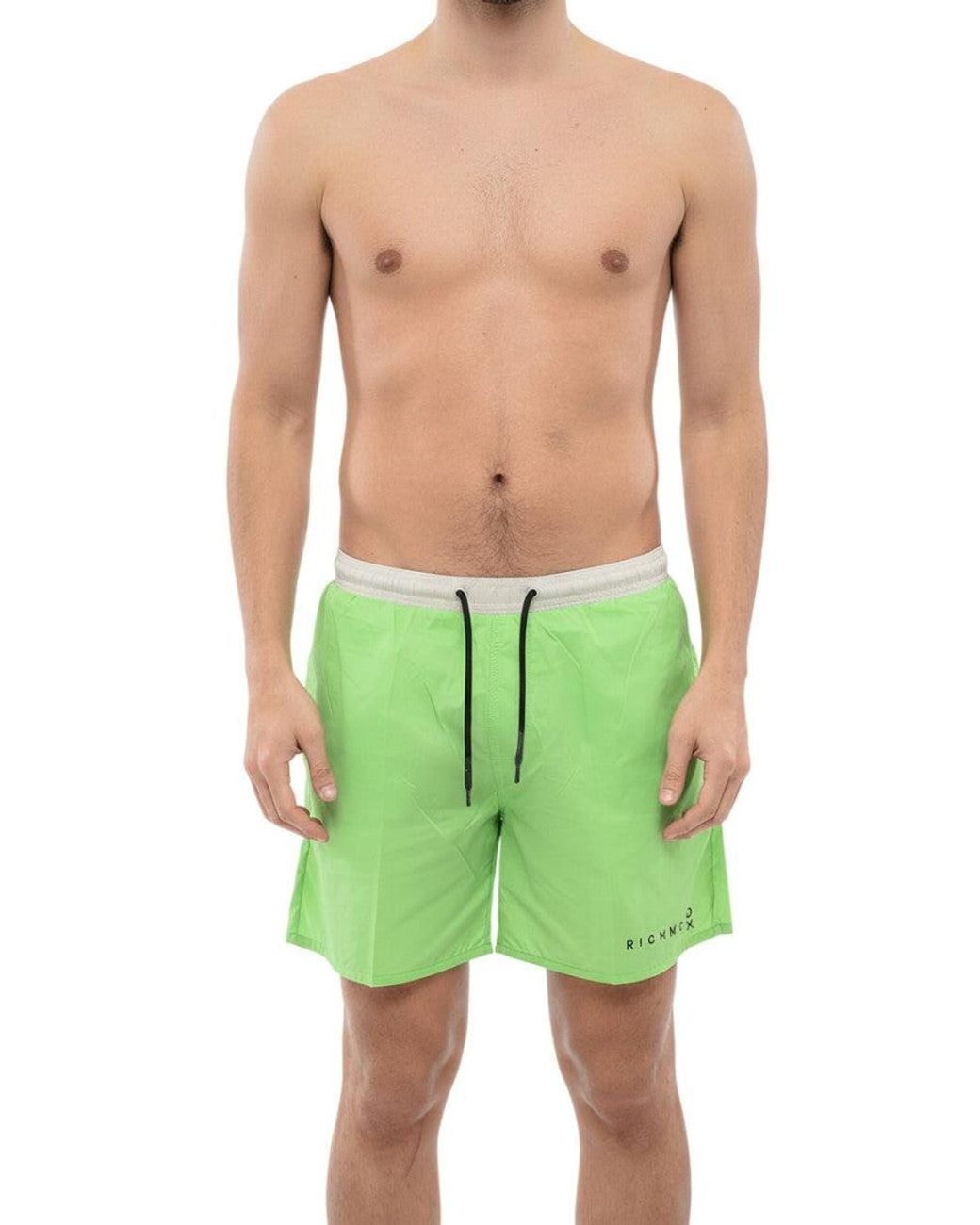 John Richmond Green Drawstring Swim Shorts for men