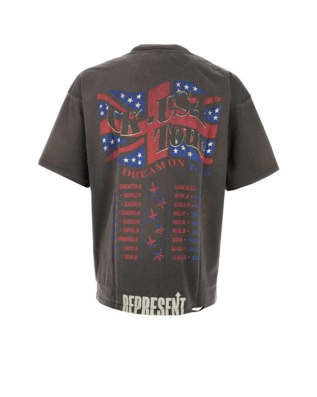 Represent Gray Crew Neck T-Shirt for men