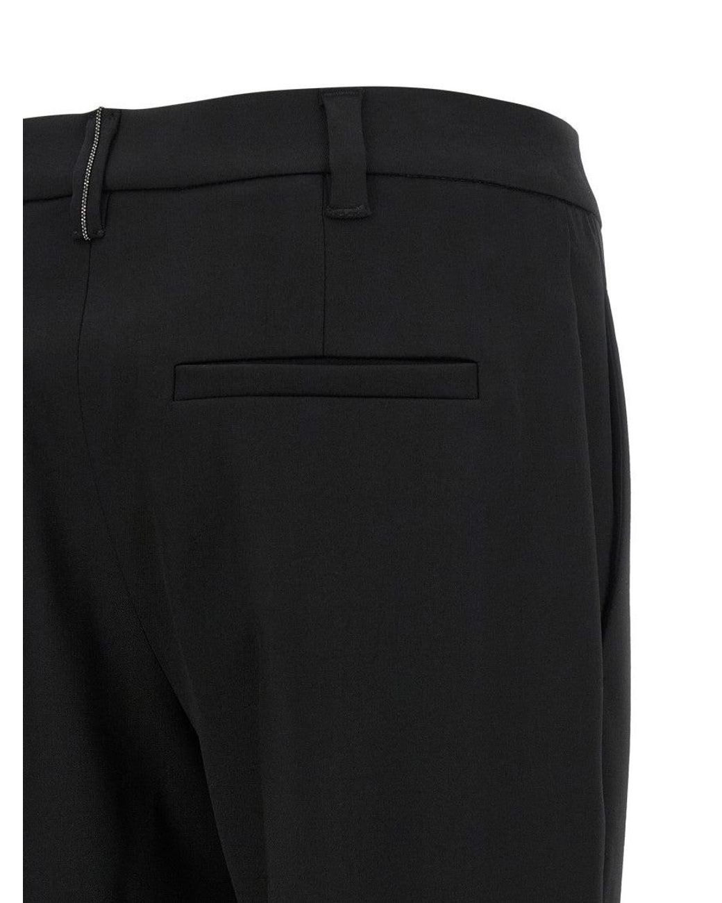 Brunello Cucinelli Black Virgin Wool Dress Pants