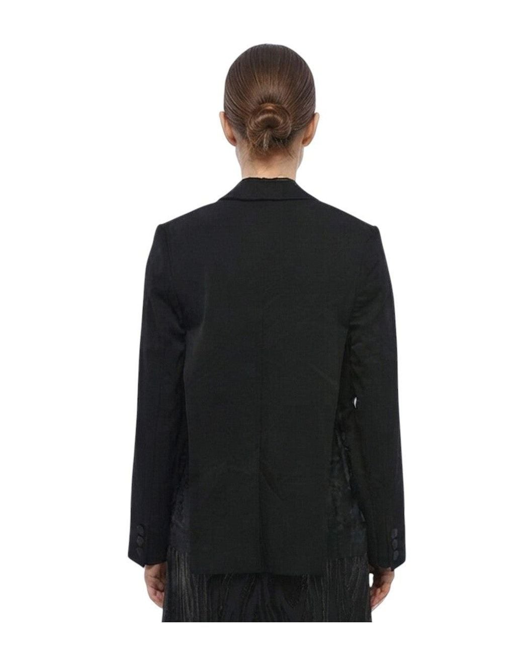 Stella McCartney Black Solid Shawl Lapel Blazer