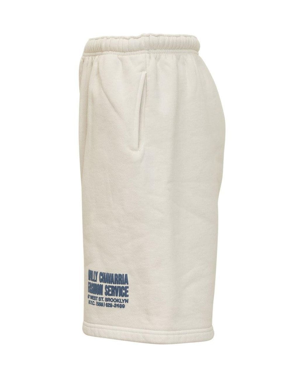Willy Chavarria White Logo Shorts for men