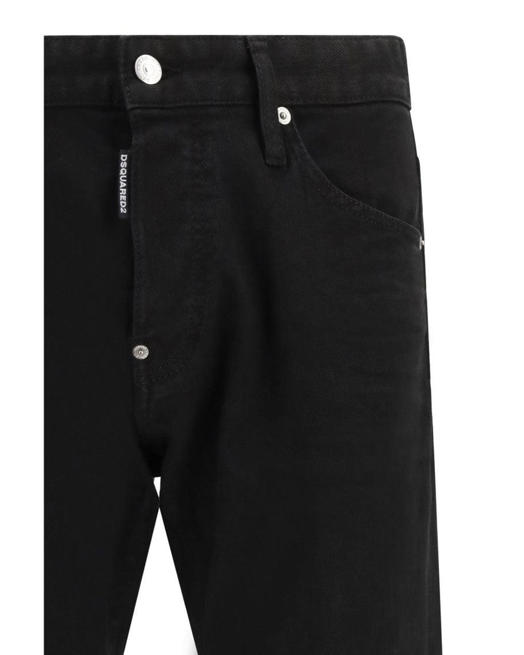 DSquared² Black Mid Rise Jeans for men