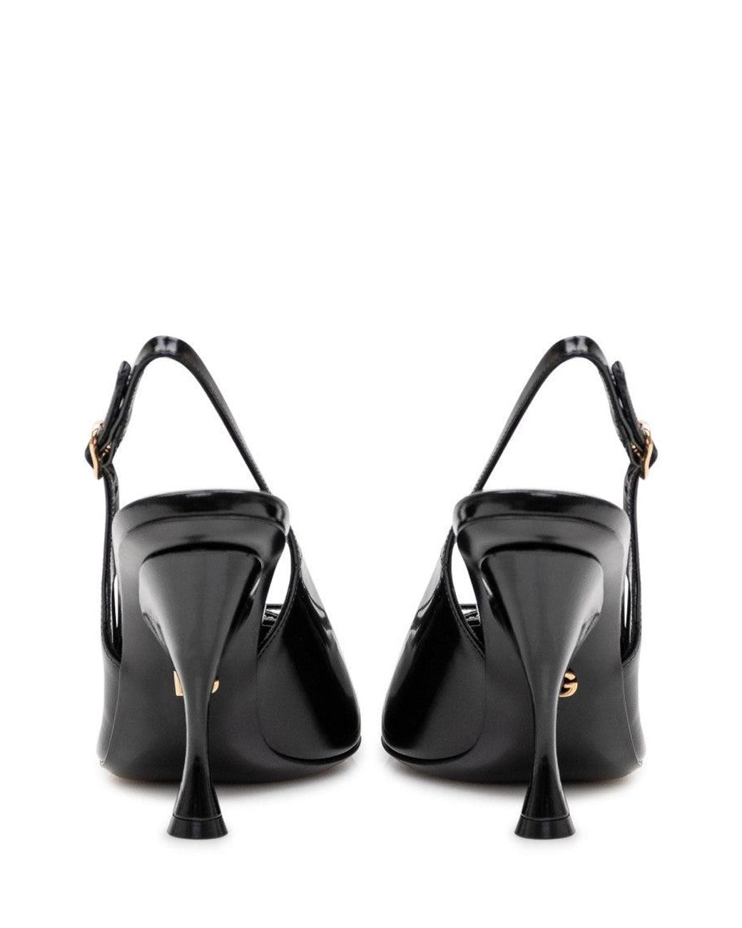 Dolce & Gabbana Black Leather Slingback Pumps