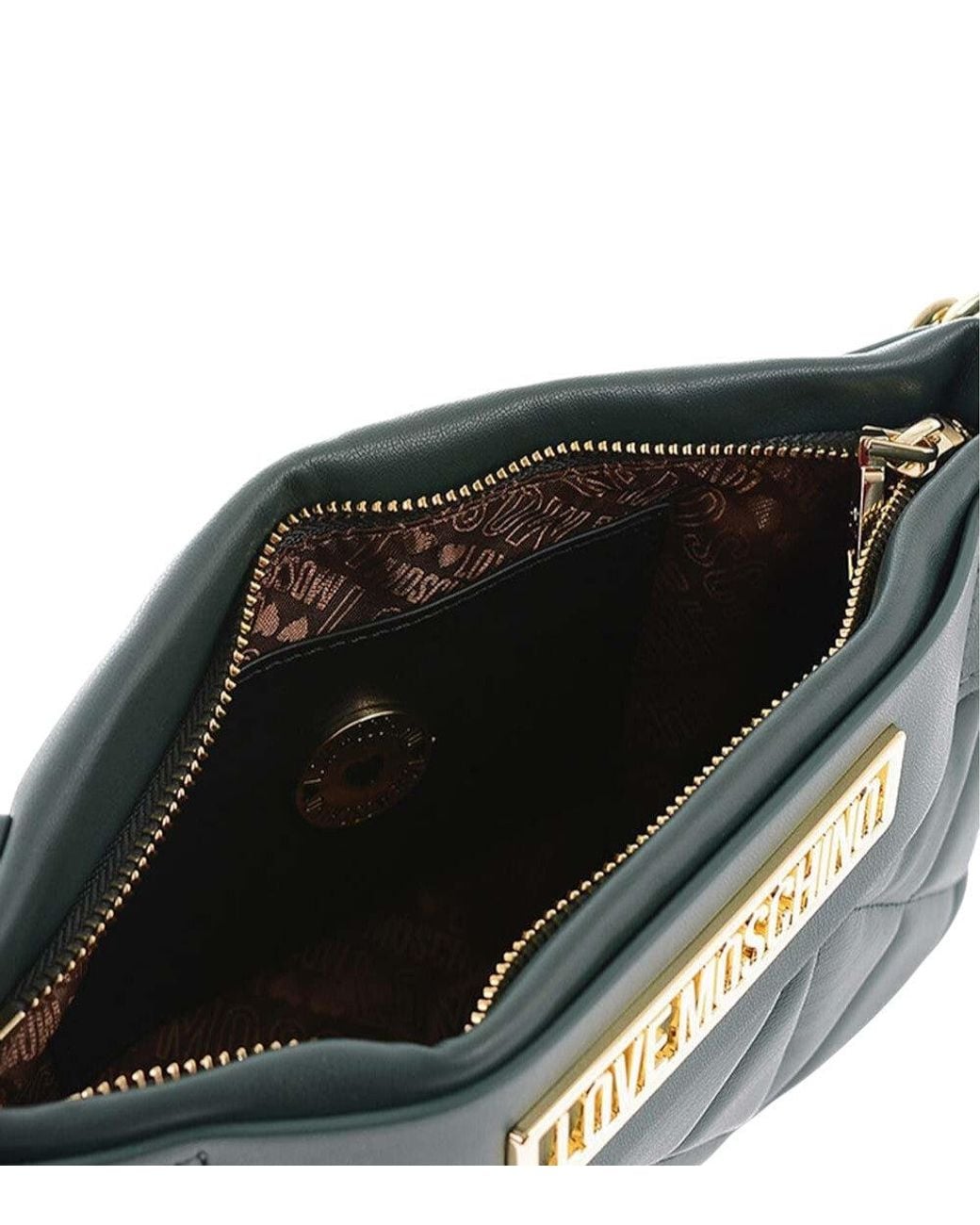Love Moschino Green Logo Small Crossbody Bag