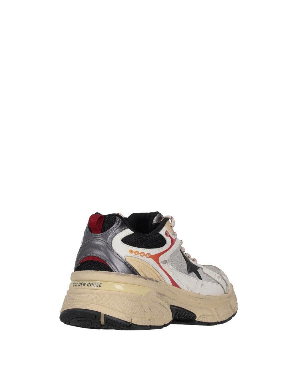 Golden Goose Deluxe Brand White Color Block Sneakers for men