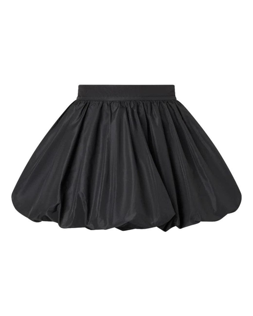 Patou Black Solid Balloon Mini Skirt