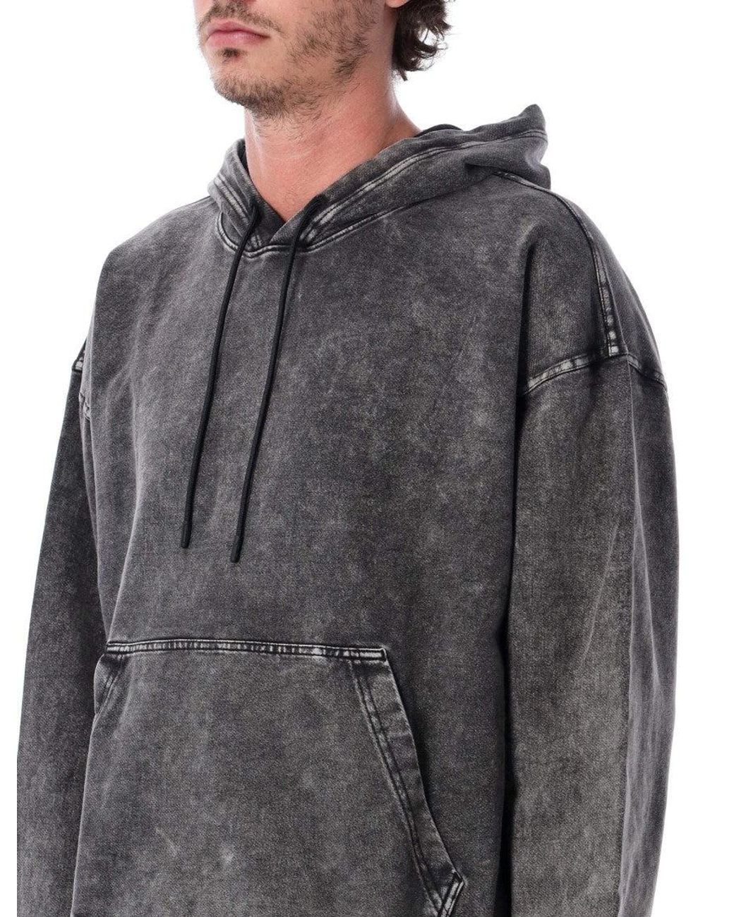 DIESEL Gray Dark Relaxed Hoodie for men