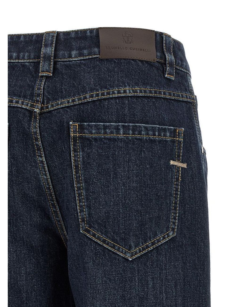 Brunello Cucinelli Blue Straight Mid Rise Jeans