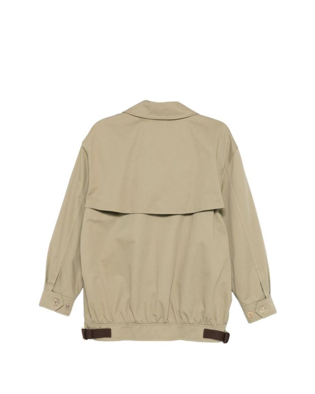 Semicouture Natural Solid Shirt Collar Jacket