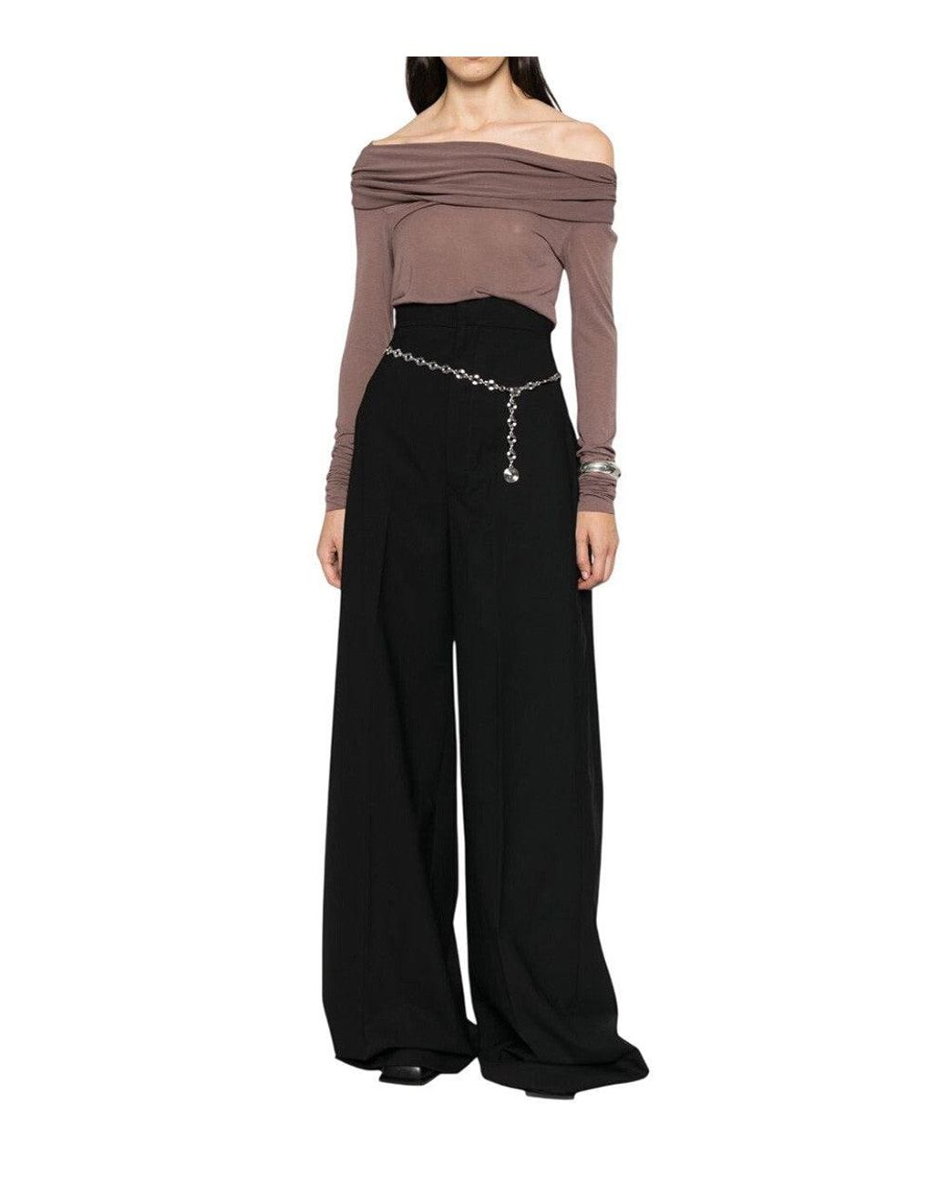Rick Owens Black Off Shoulder Top