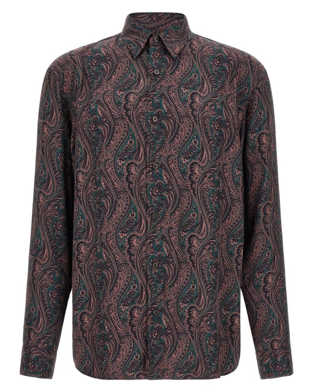 Dries Van Noten Gray Regular Paisley Shirt for men