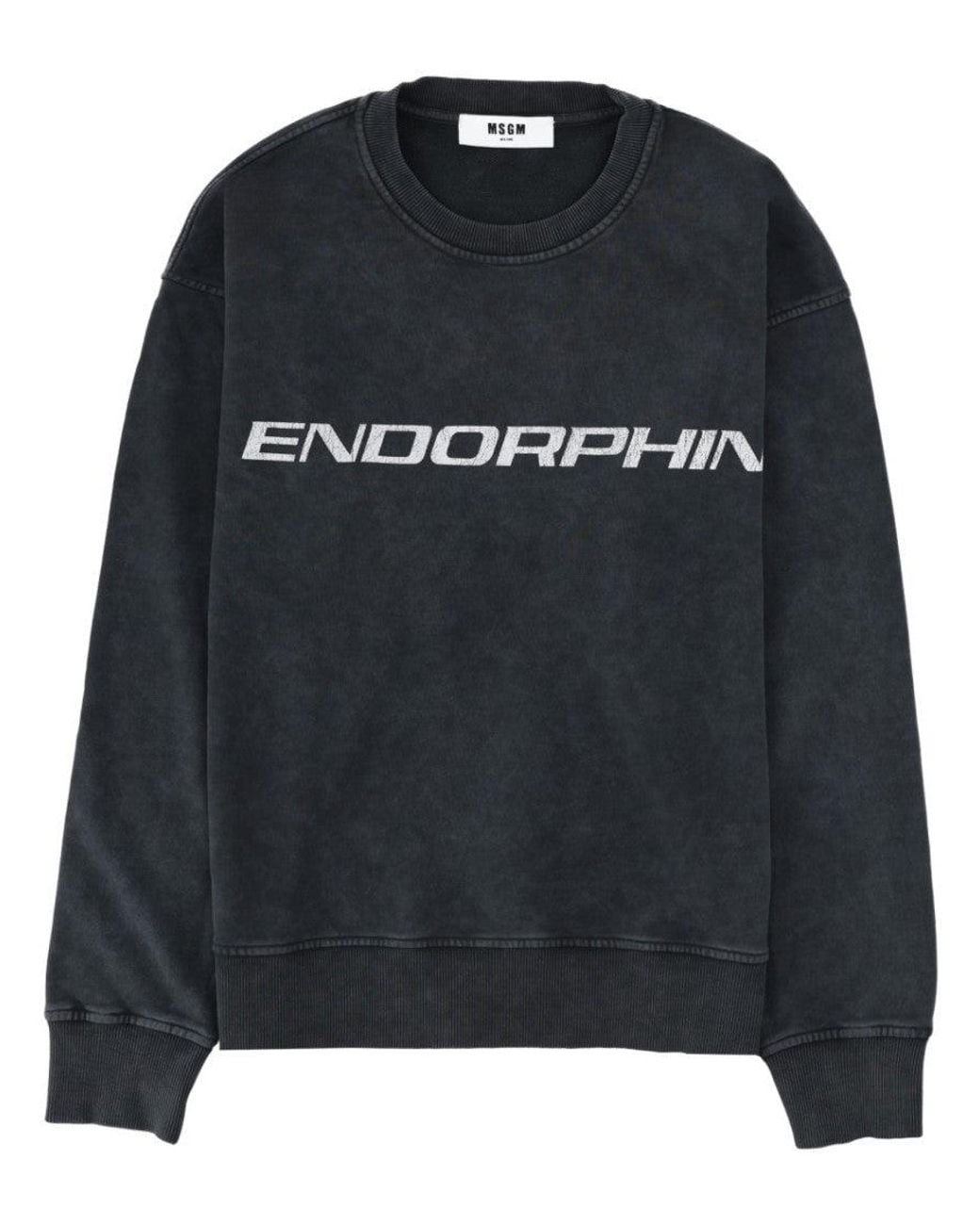 MSGM Black Crew Neck Sweatshirt for men