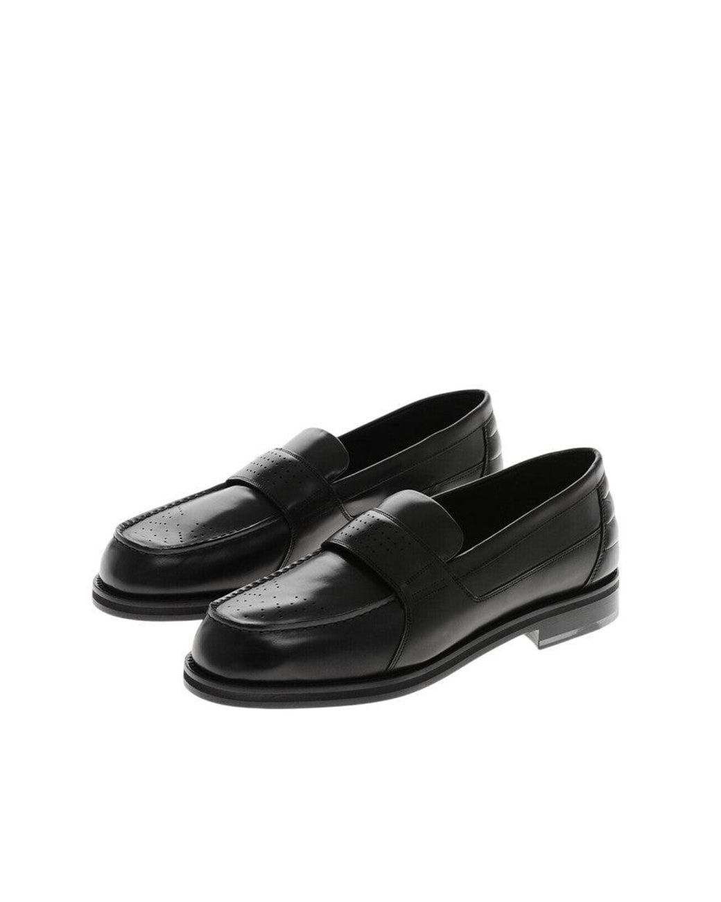 1989 STUDIO Black Leather Classic Loafers for men