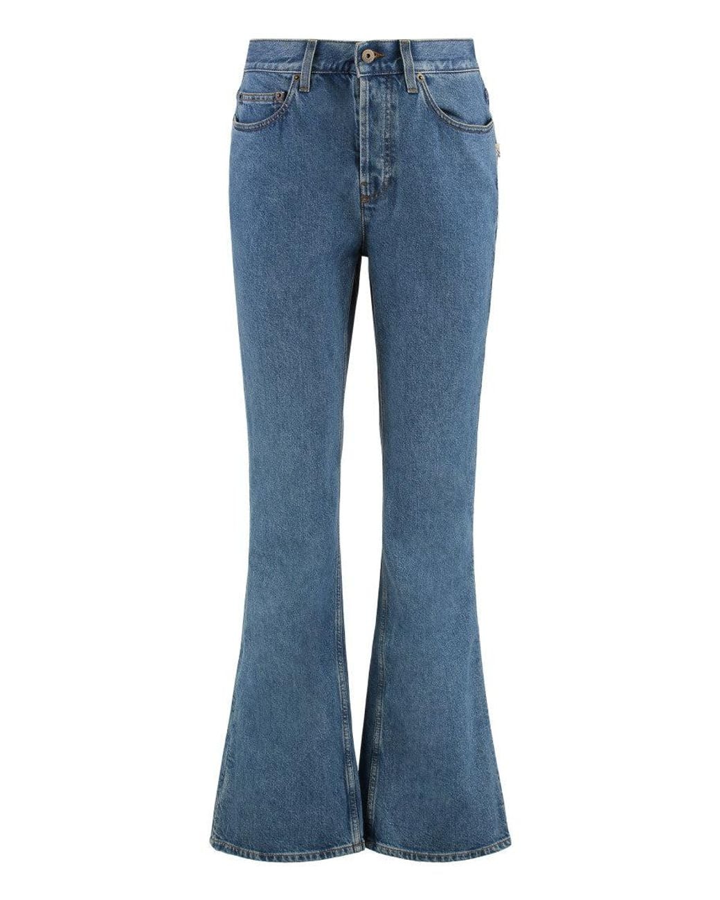 Burberry Blue Light Denim High Rise Bootcut Jeans