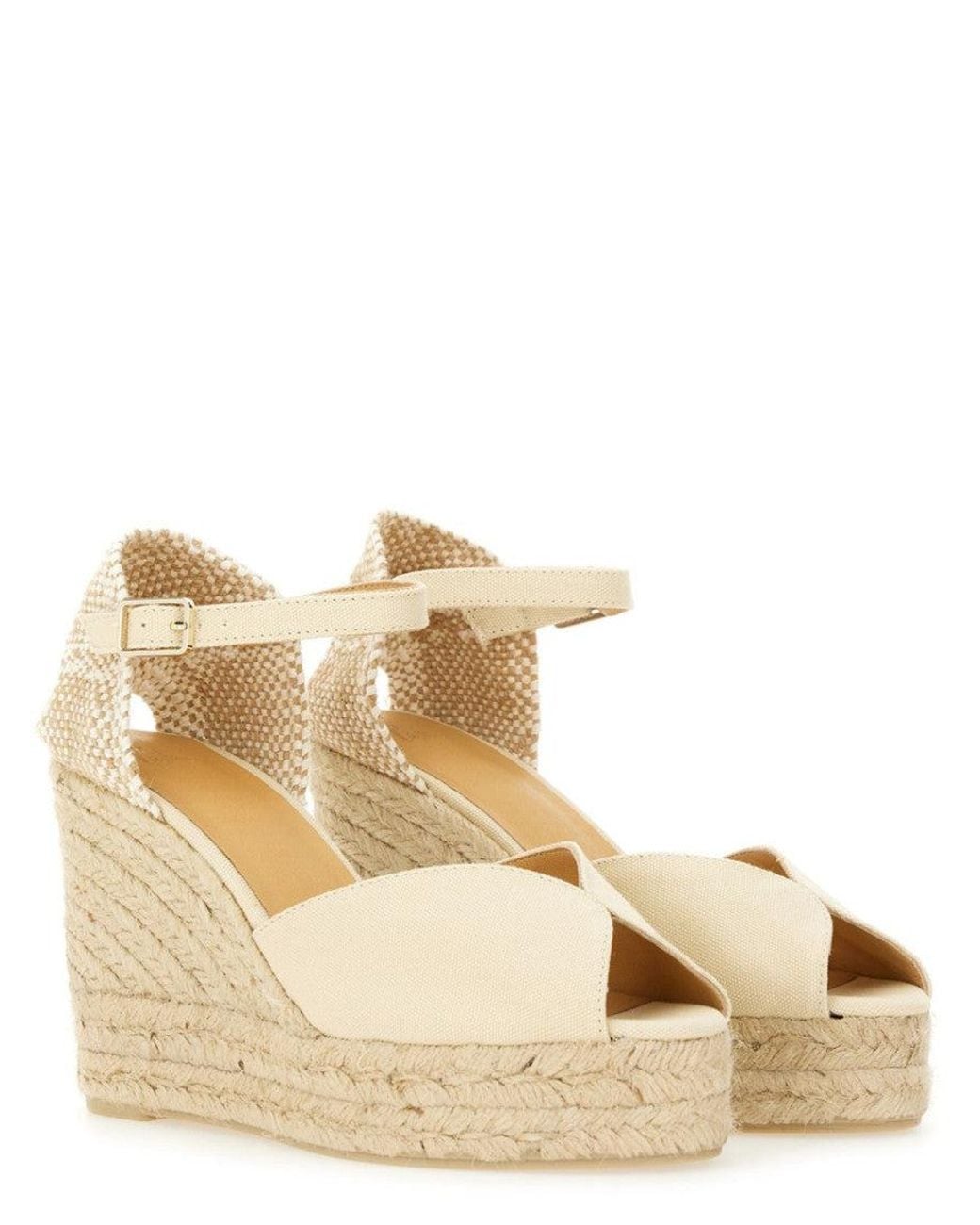 Castaner Natural Off Woven Wedges