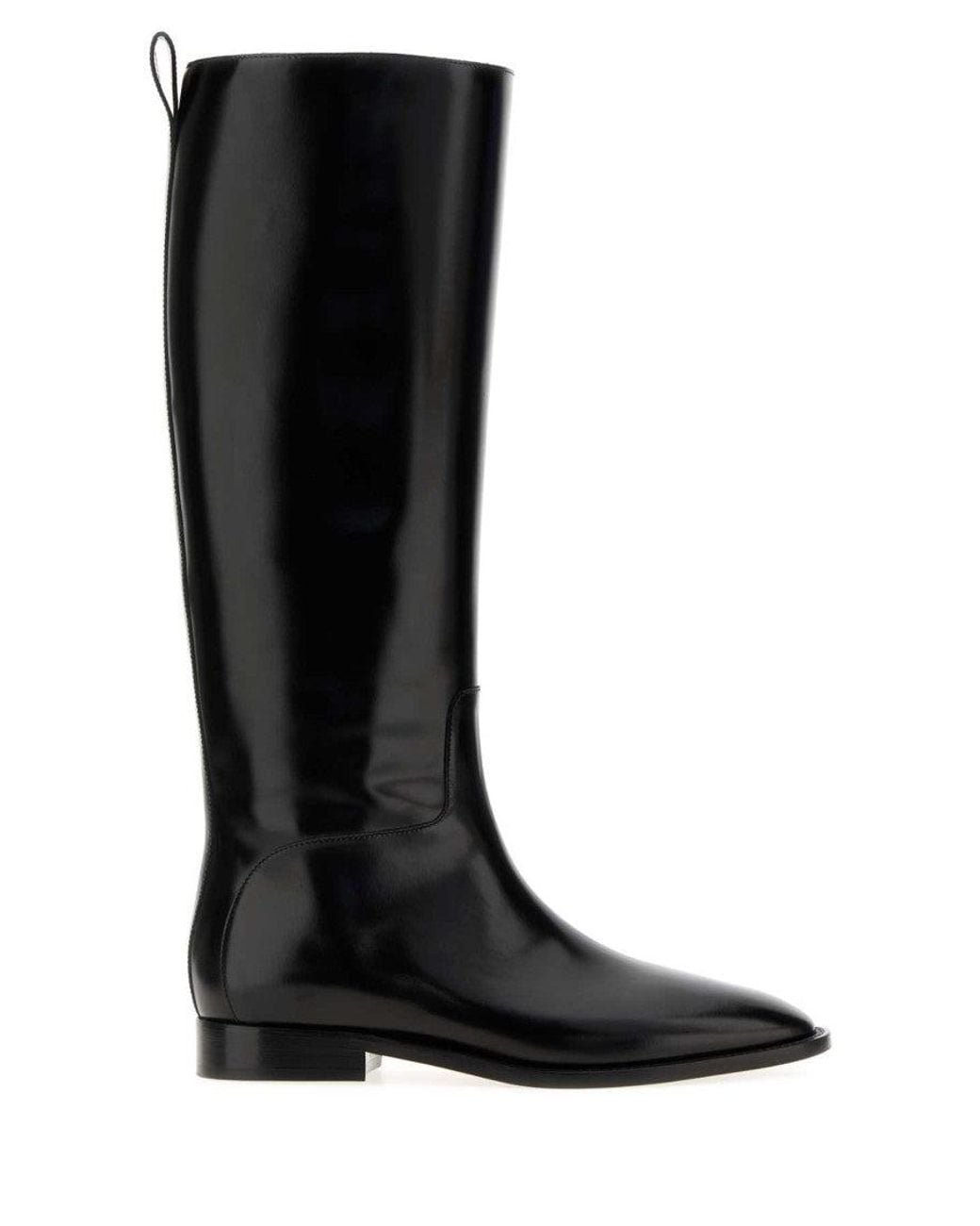 Jil Sander Black Leather Lune Boots