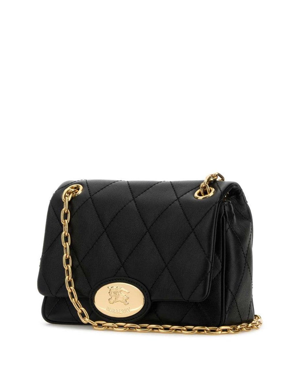 Burberry Black Leather Small Strand Shoulder Bag
