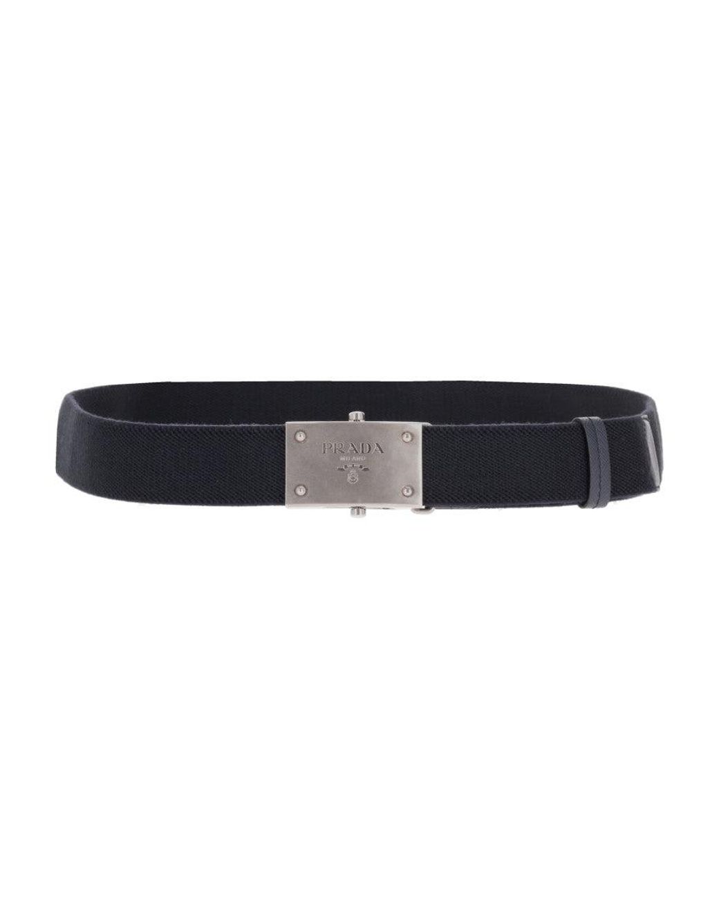 Prada Black Logo Buckle Belt for men