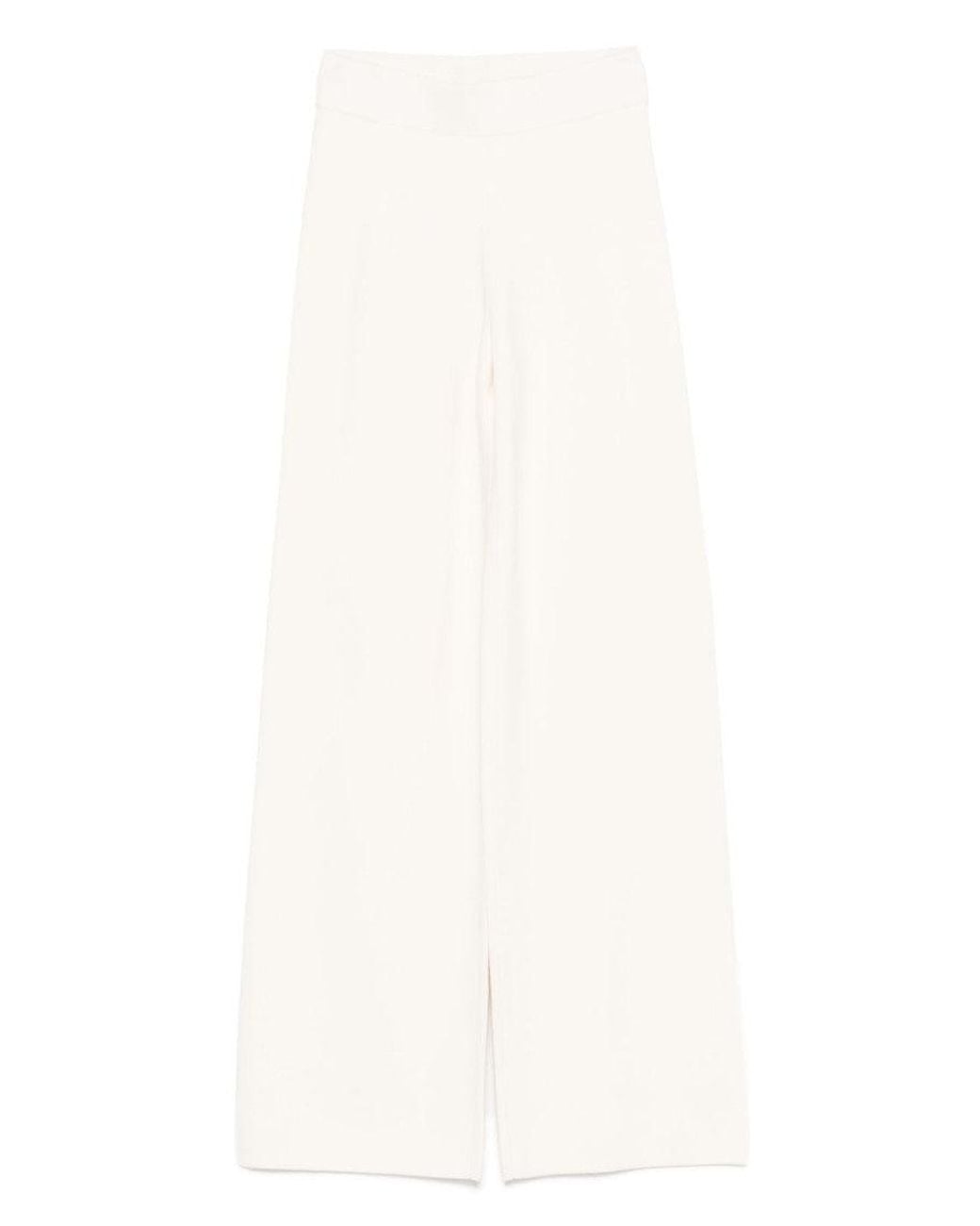 Max Mara White Wide-Leg Trousers
