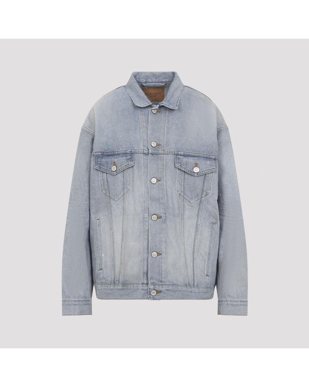 Balenciaga Blue Light Logo Denim Jacket