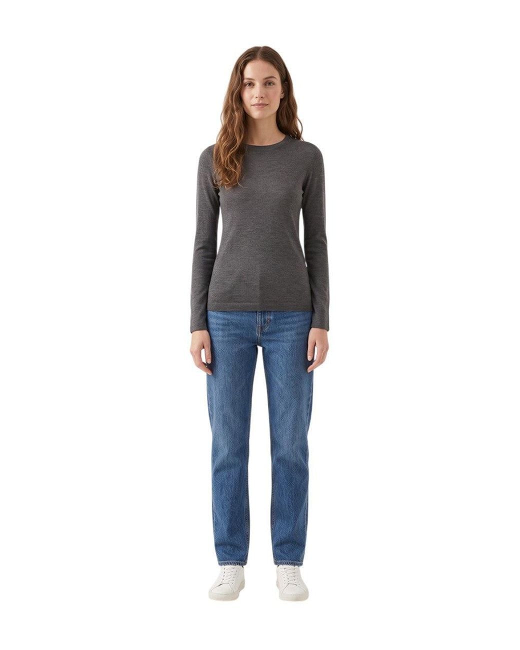 Brunello Cucinelli Gray Crew Neck Sweater