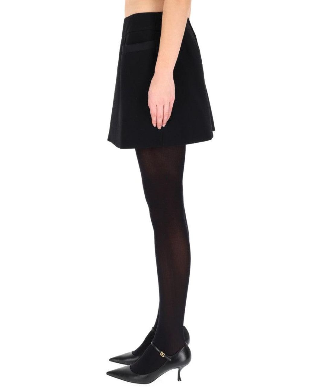Dolce & Gabbana Black Solid Mini Skirt