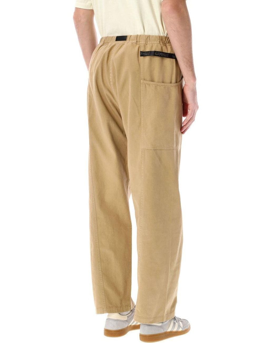 Gramicci Natural Khaki Belted Straight-Leg Trousers for men